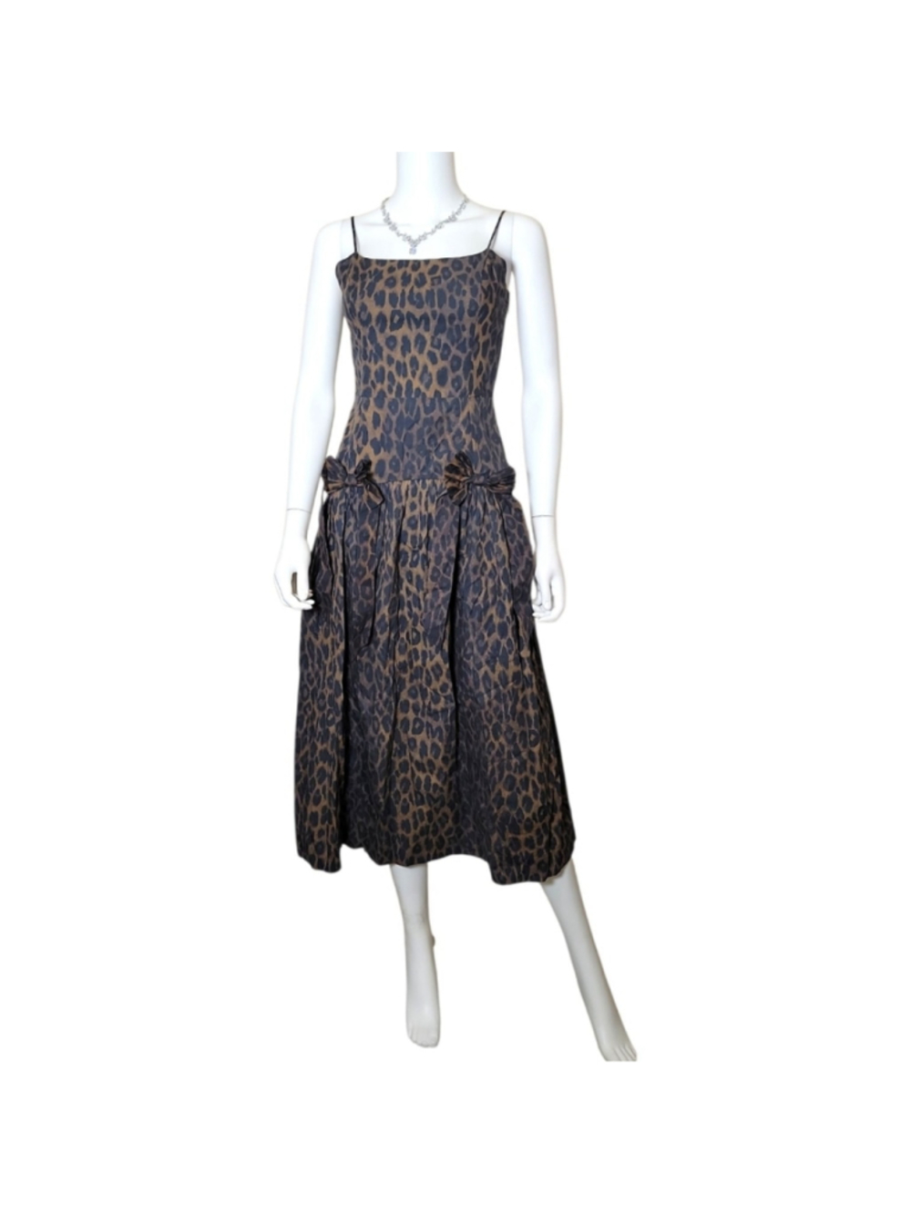 NWT $146 DAMSON MADDER Persephone Leopard Midi Dress UK 6 US 2 - Picture 5 of 7